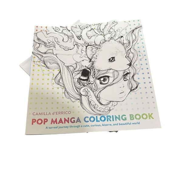 Pop Manga adult coloring books dragons cute and creepy set of 3 - Picture 8 of 13